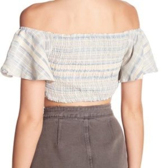 Mustard Seed lace-up, off the shoulder crop top - Picture 2 of 3